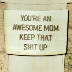 Wooden Coffee Cup Gift Card Holder Magnet